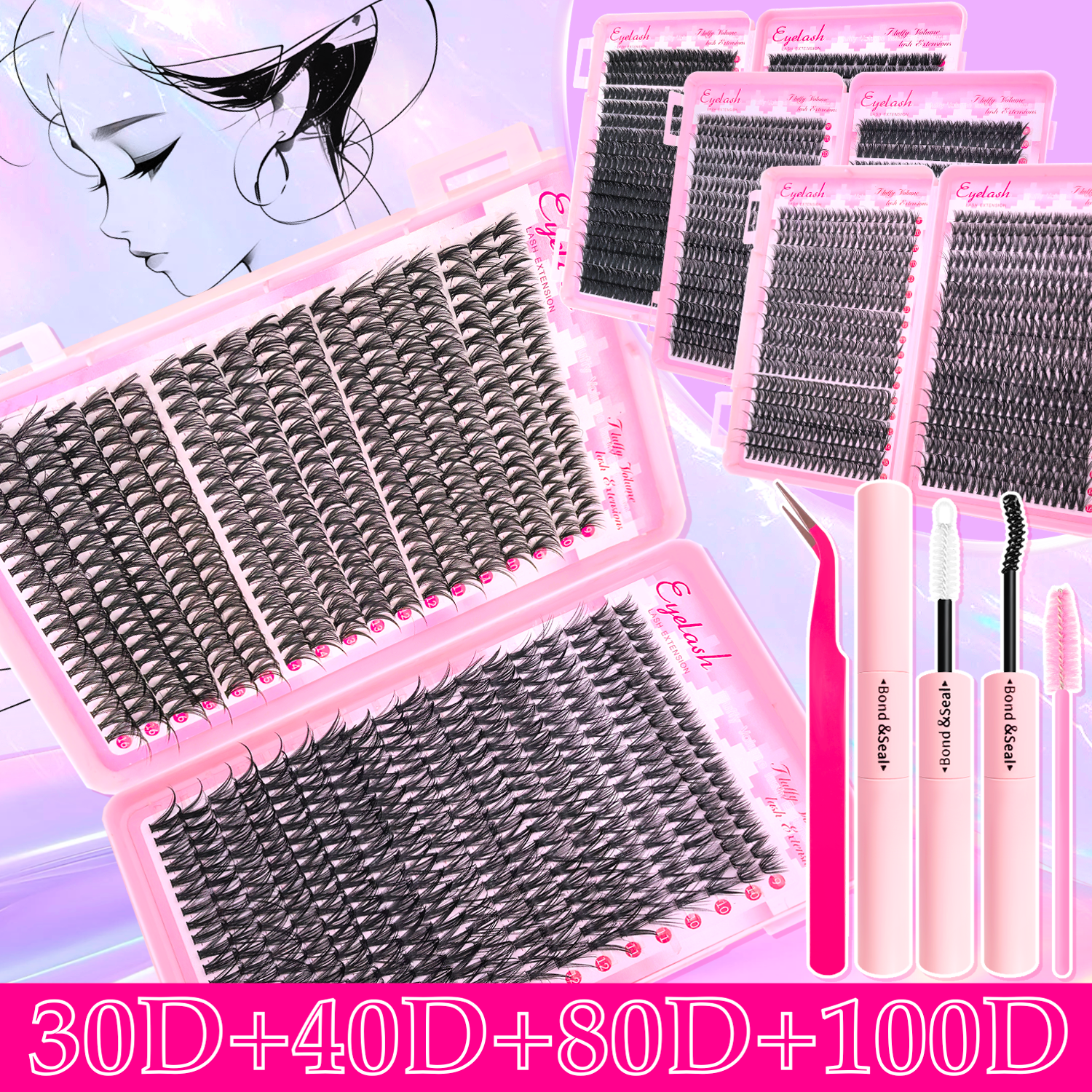 AliExpress DIY Eyelash Extension Kit with Bond and Seal, view 4