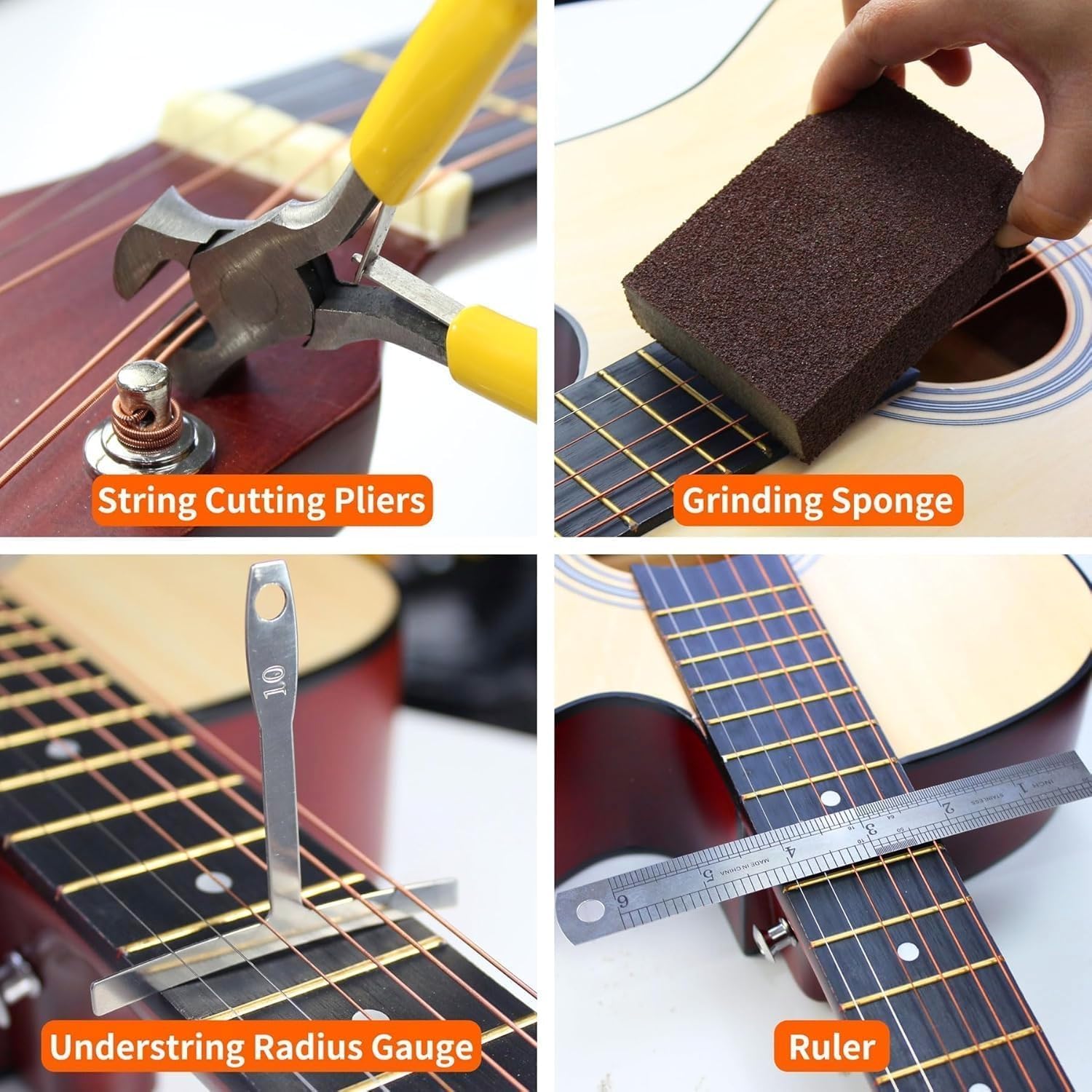 AliExpress 72PCS Guitar Repair Tool Kit Guitar Maintenance Tool Set for Guitar Ukulele Bass Banjo Luthier Tools Guitar Repair Tool Kit, view 4