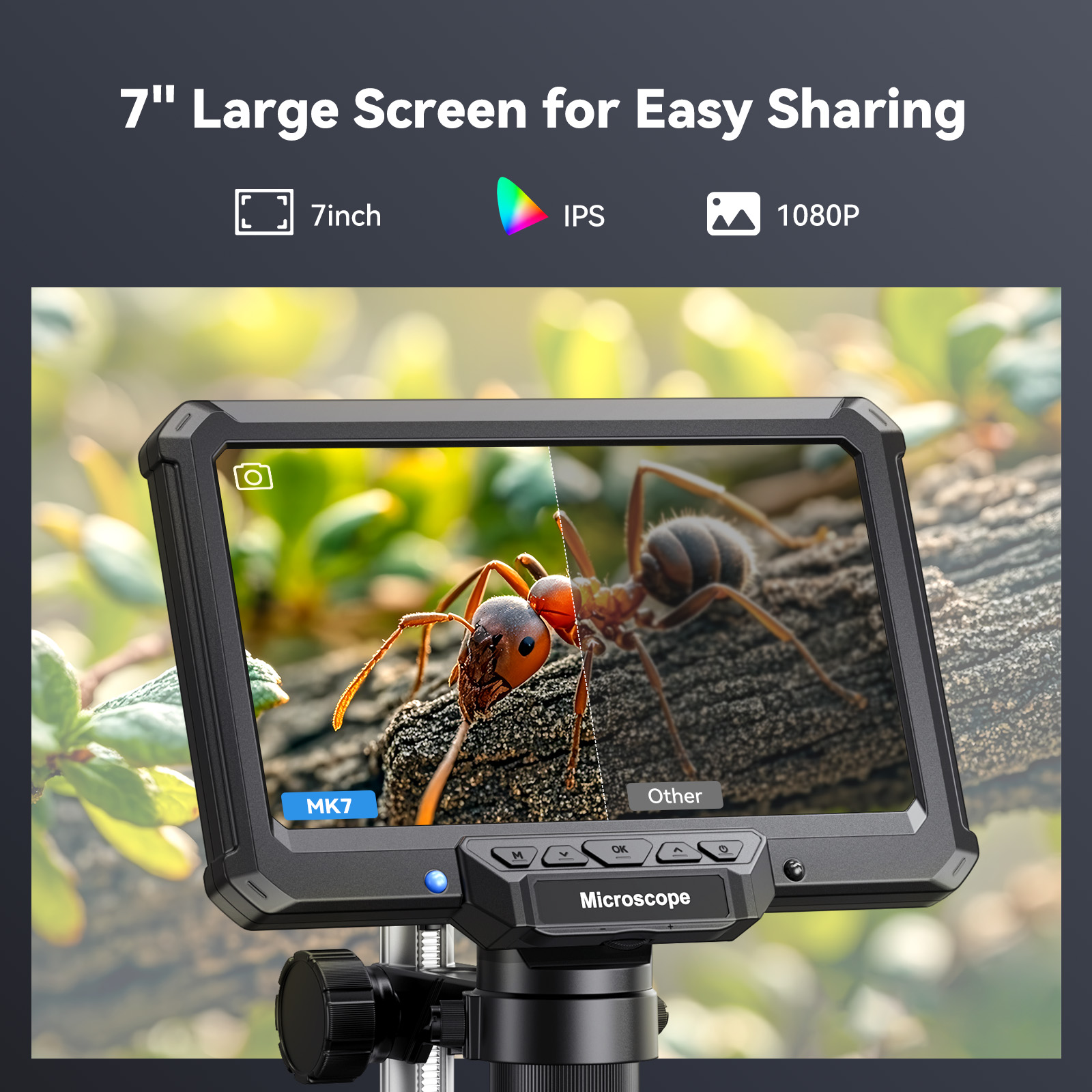 AliExpress 7 Inch Digital Microscope (1200X, 16MP), view 2
