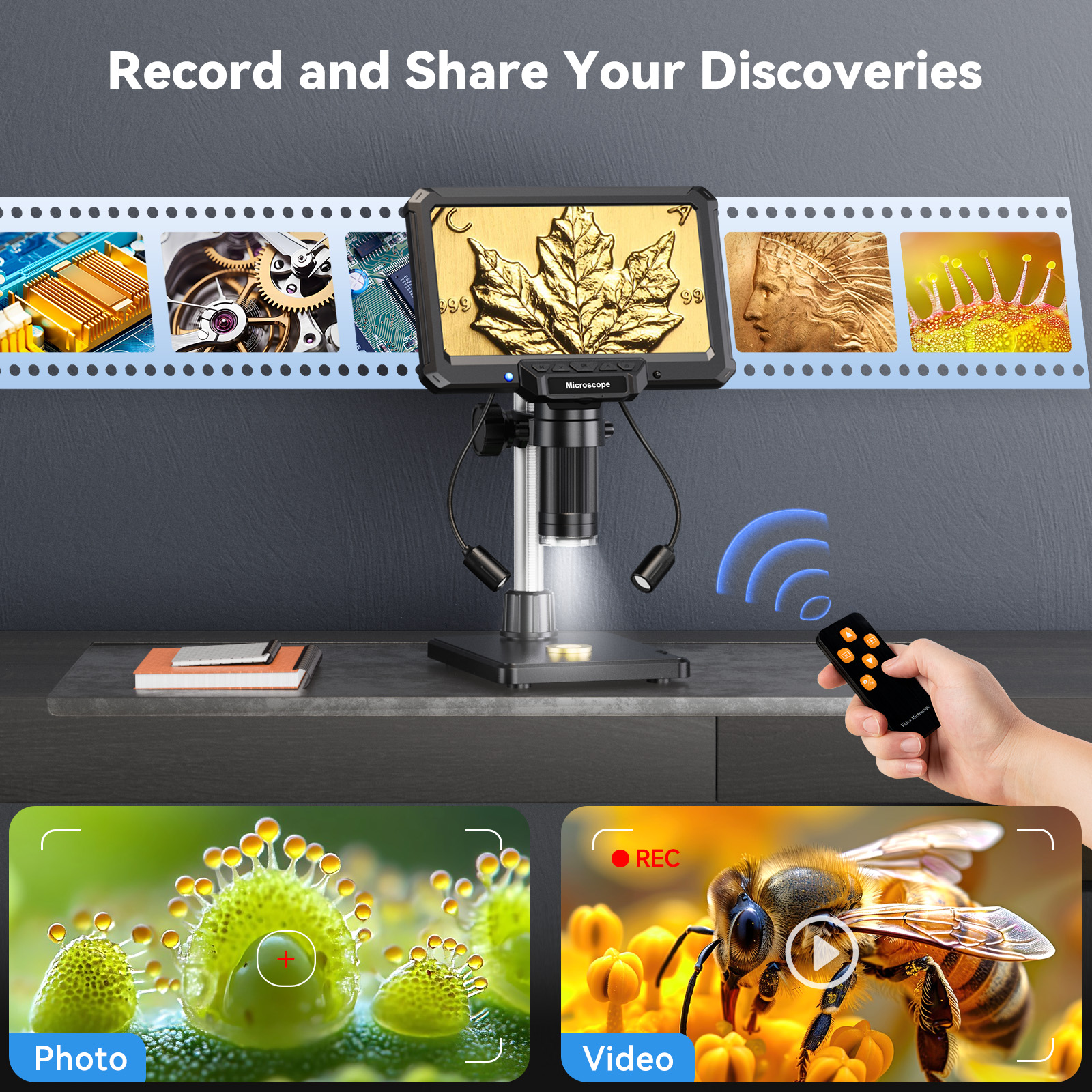 AliExpress 7 Inch Digital Microscope (1200X, 16MP), view 3