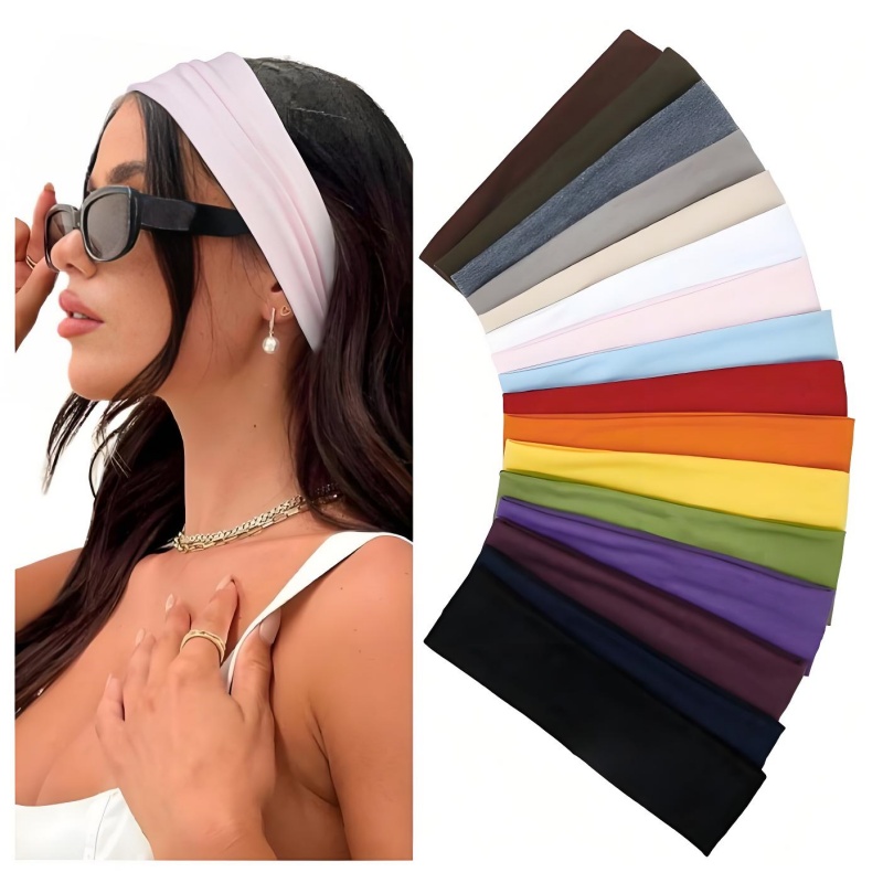 AliExpress 7PCS Elastic Sports Headbands For Women Stretchy Candy-Colored Hairbands Fashion Sweatbands For Fitness Yoga Running Cycling