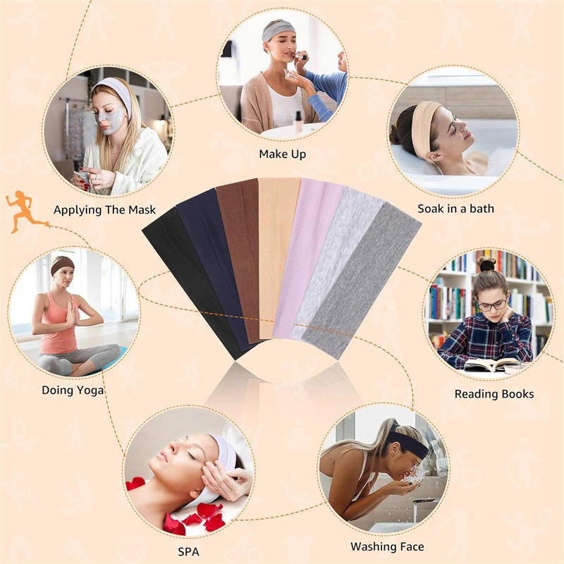 AliExpress 7PCS Elastic Sports Headbands For Women Stretchy Candy-Colored Hairbands Fashion Sweatbands For Fitness Yoga Running Cycling, view 4