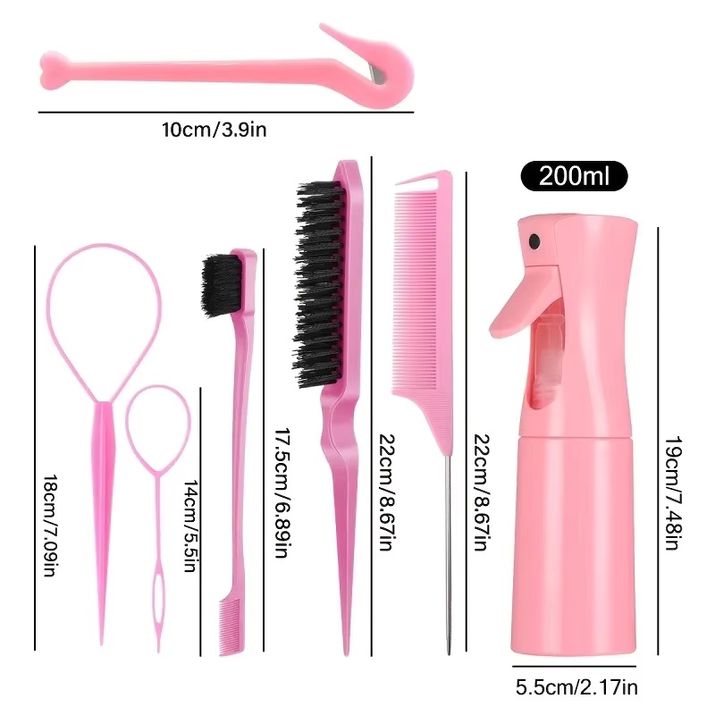 AliExpress 7-Piece Hairdressing Comb and Brush Set, view 2