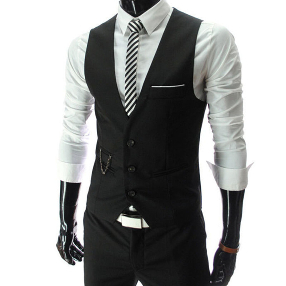 AliExpress Men's Slim Fit Dress Vest Waistcoat, view 4