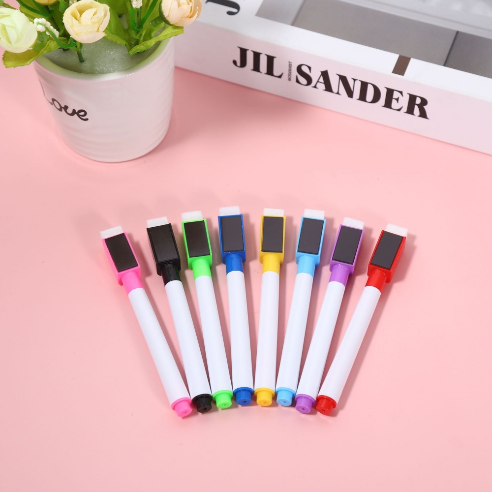 AliExpress 8 Colors Erasable Whiteboard Markers with Eraser, Safe Kids Graffiti Pens for Home School, view 6