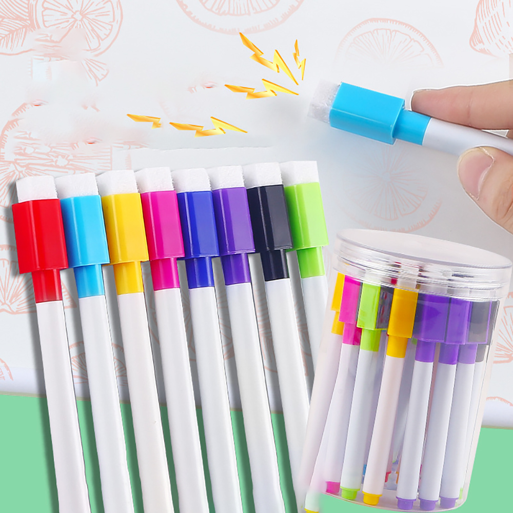 AliExpress 8 Colors Whiteboard Pens Set Bullet Tip Small Size Magnetic No Magnetic Whiteboard Dry Erase Markers Kids Graffiti Drawing Pen