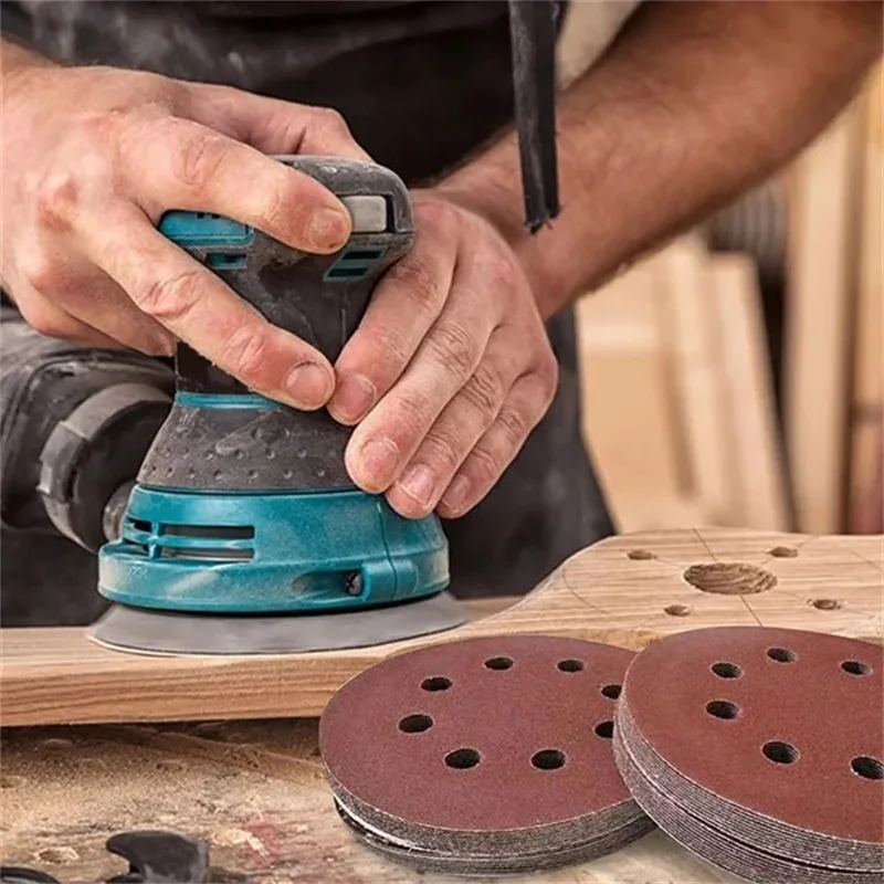 AliExpress 8 Hole 125mm Sandpaper Woodworking Metal Grinding Disc Abrasive Polishing Tool 40/1000/2000 Grit Sanding Discs, view 2