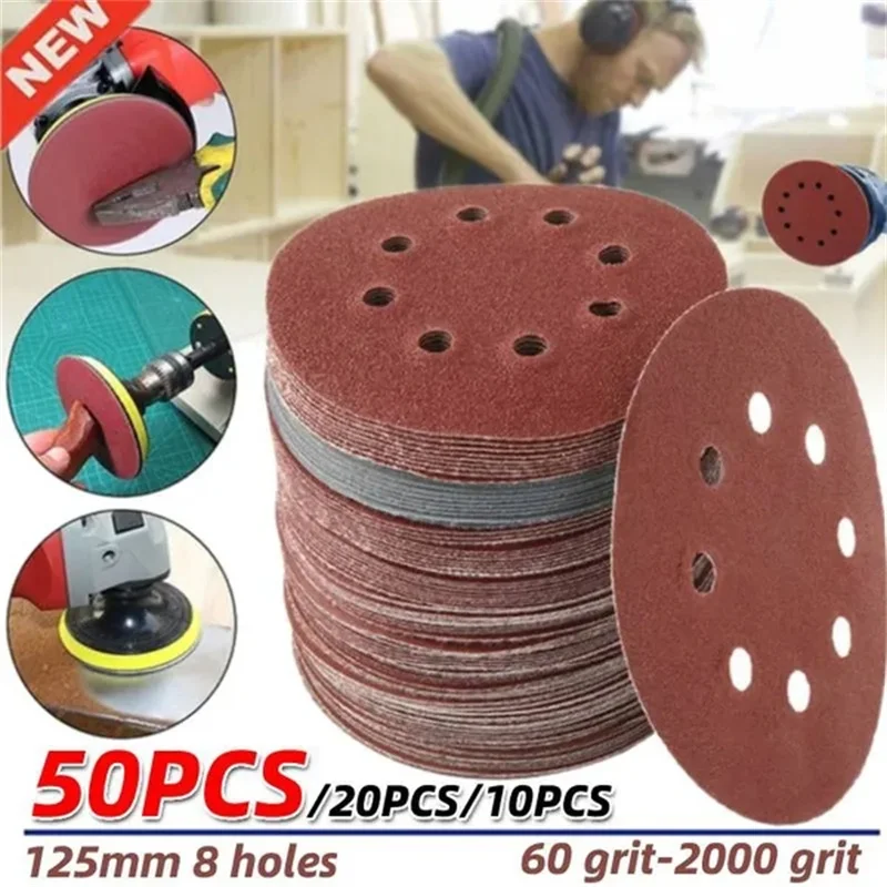 AliExpress 8 Hole 125mm Sandpaper Woodworking Metal Grinding Disc Abrasive Polishing Tool 40/1000/2000 Grit Sanding Discs, view 5