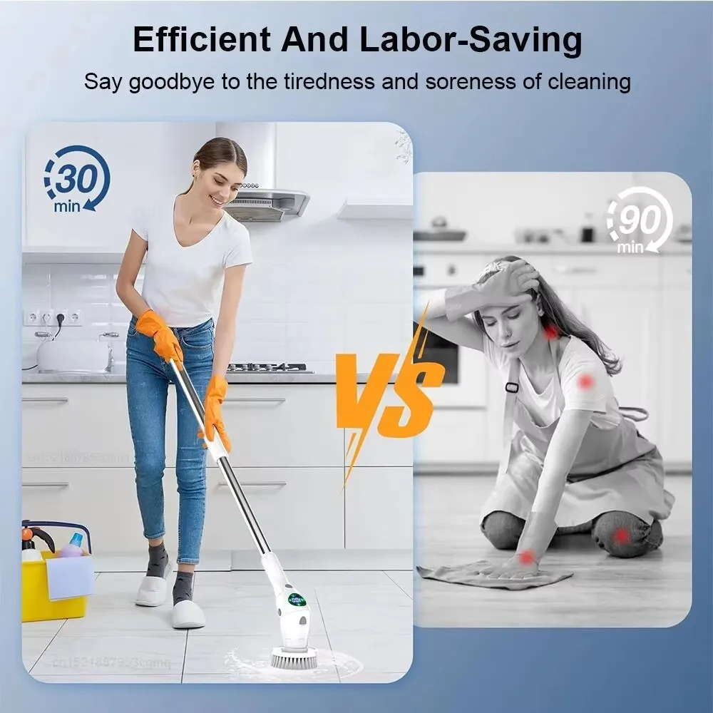 AliExpress 8-in-1 Electric Cleaning Brush with LED Night Light, view 4