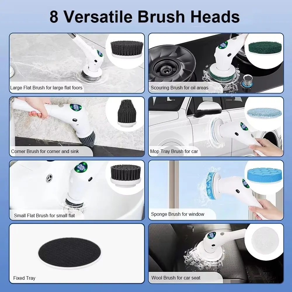 AliExpress 8-in-1 Electric Cleaning Brush with LED Night Light, view 5