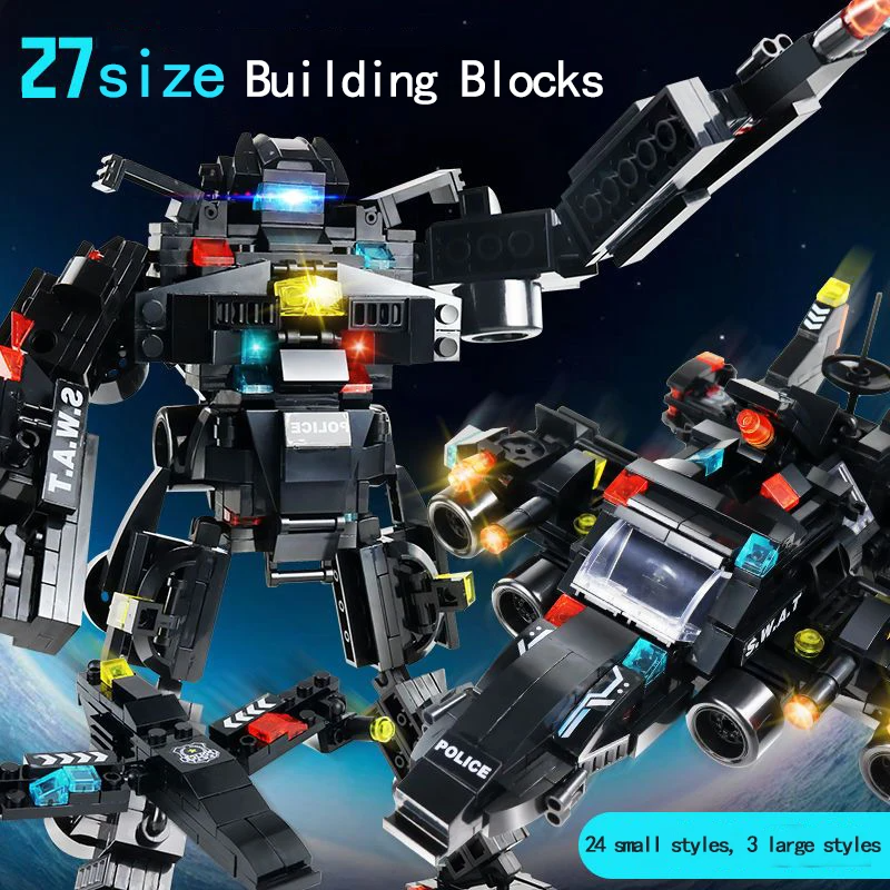 AliExpress 8-in-1 SWAT 585-Piece Set: Police Command Truck and City Helicopter Building Block Kit – Educational Gift Toys, view 3