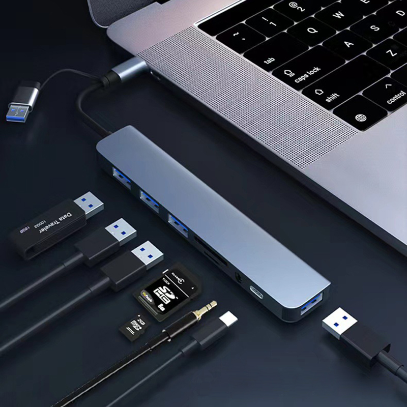 AliExpress 8-in-2 USB and Type-C Hub with SD Card Reader, view 5