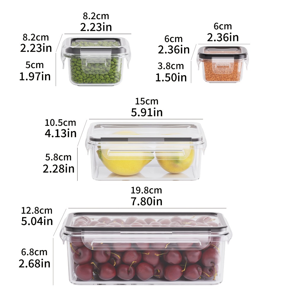 AliExpress 8-PC BPA-Free Airtight Food Containers with Locking Lids - Microwave/Freezer Safe PP Plastic Storage for Dry Goods/Fruit/Veggies, view 3