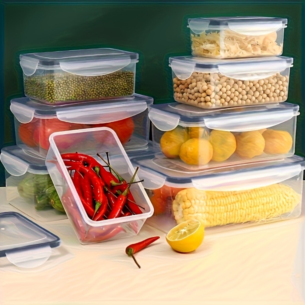 AliExpress 8-PC BPA-Free Airtight Food Containers with Locking Lids - Microwave/Freezer Safe PP Plastic Storage for Dry Goods/Fruit/Veggies, view 5