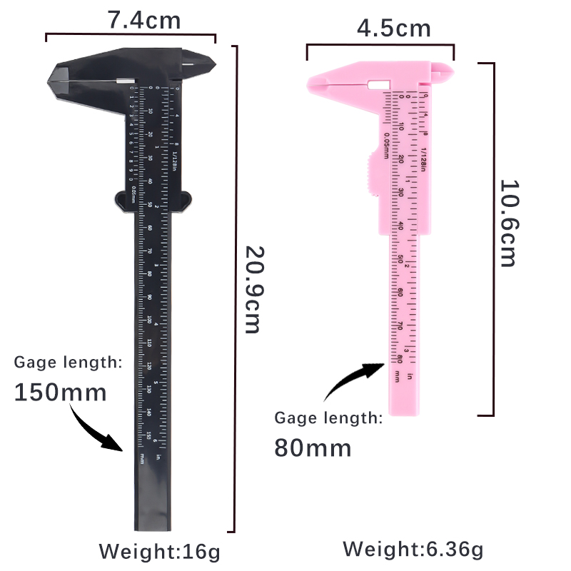 AliExpress Plastic Eyebrow Measuring Vernier Caliper (150 mm), view 2