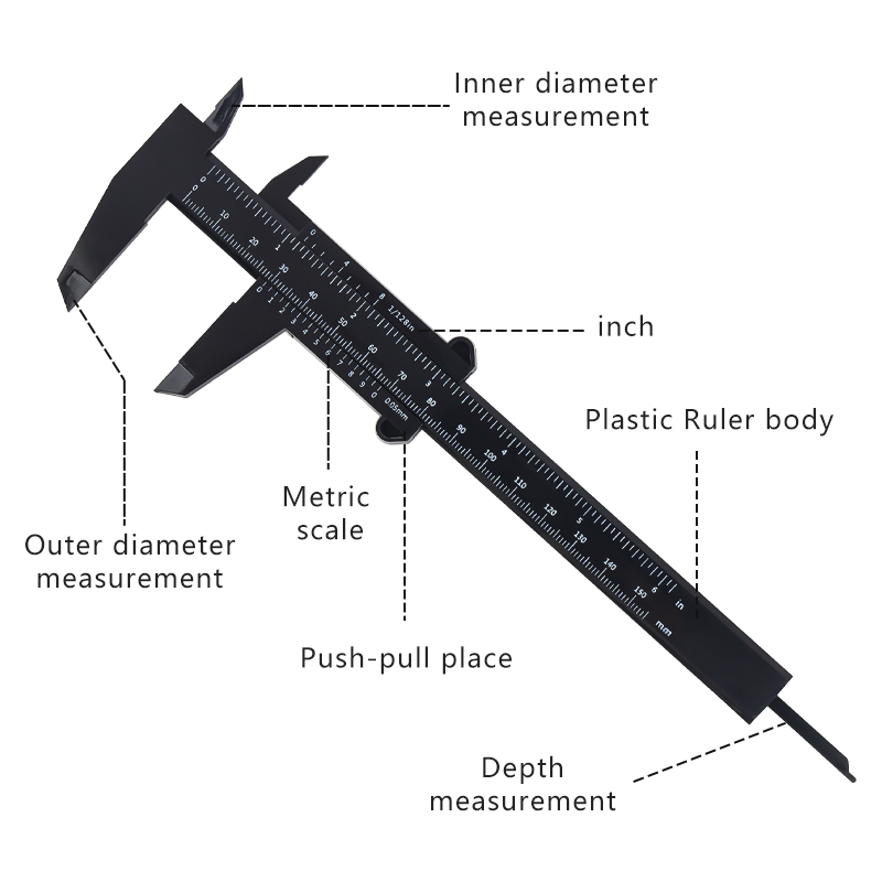 AliExpress Plastic Eyebrow Measuring Vernier Caliper (150 mm), view 3