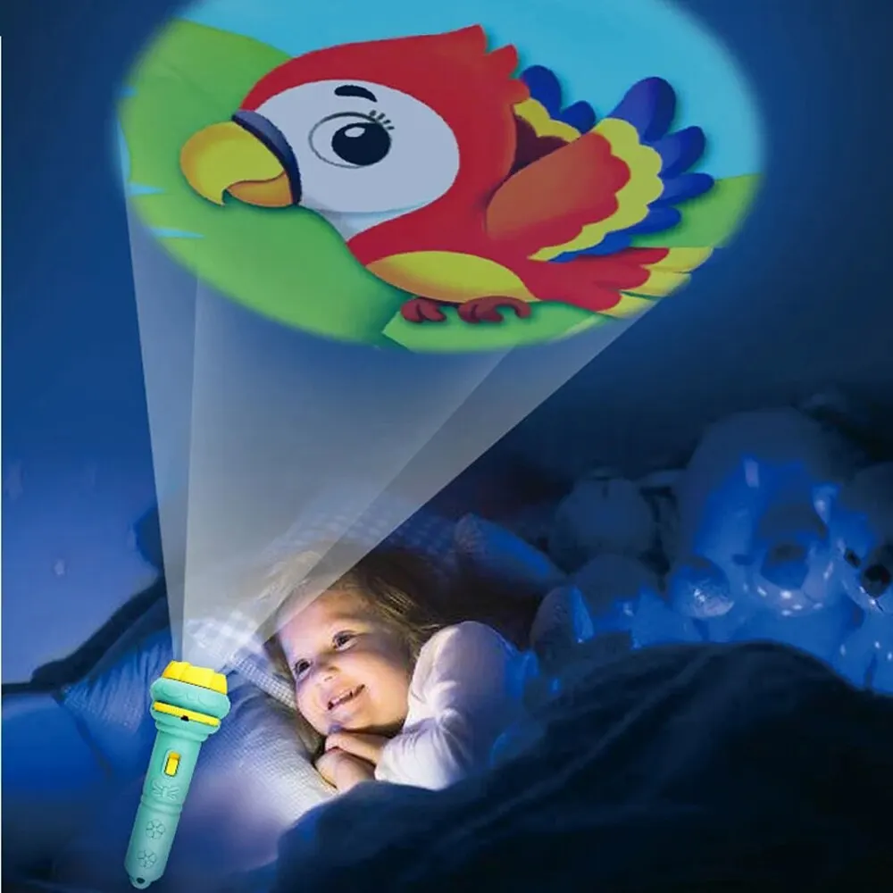 AliExpress 80 Patterns Illuminated Projection Led Flashlight Baby Puzzle Teaching Cognition Early Knowledge Animal Pattern Bedtime Story, view 4