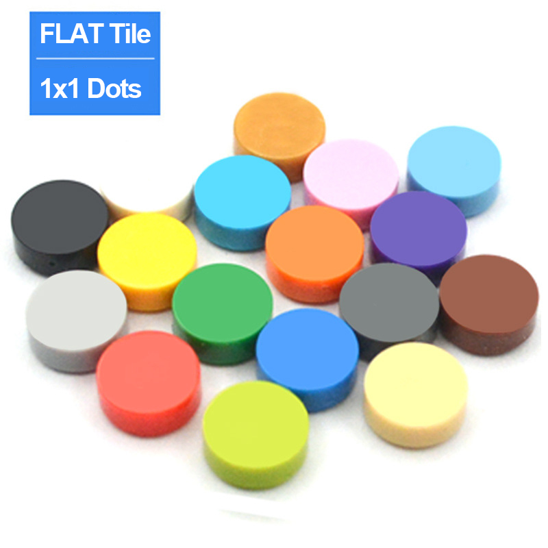 AliExpress 800PCS FLAT Tile 1x1 Dots Round Bricks 35381 98138 MOC DIY Building Blocks Parts for Mosaic Portrait Art Design Children Toys, view 2