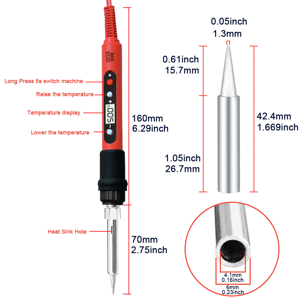 AliExpress 80W Adjustable Temperature Soldering Iron Kit, view 2