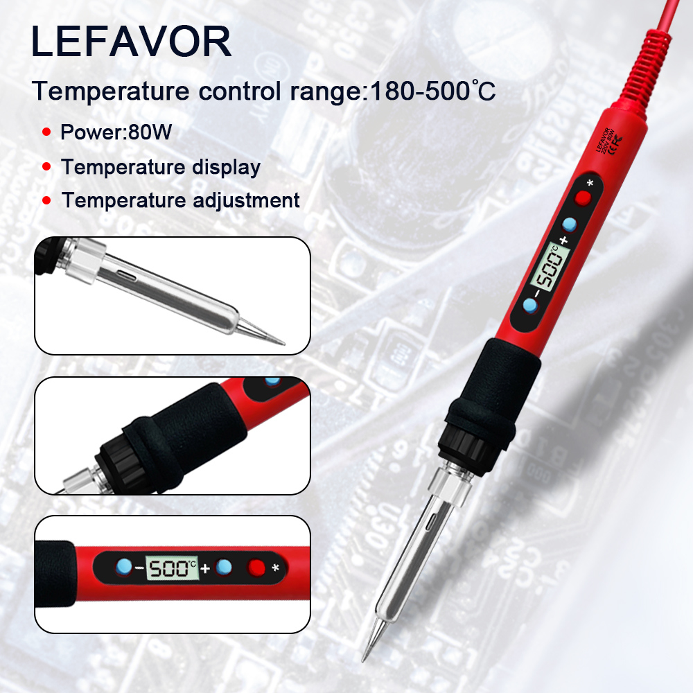 AliExpress 80W Adjustable Temperature Soldering Iron Kit, view 3