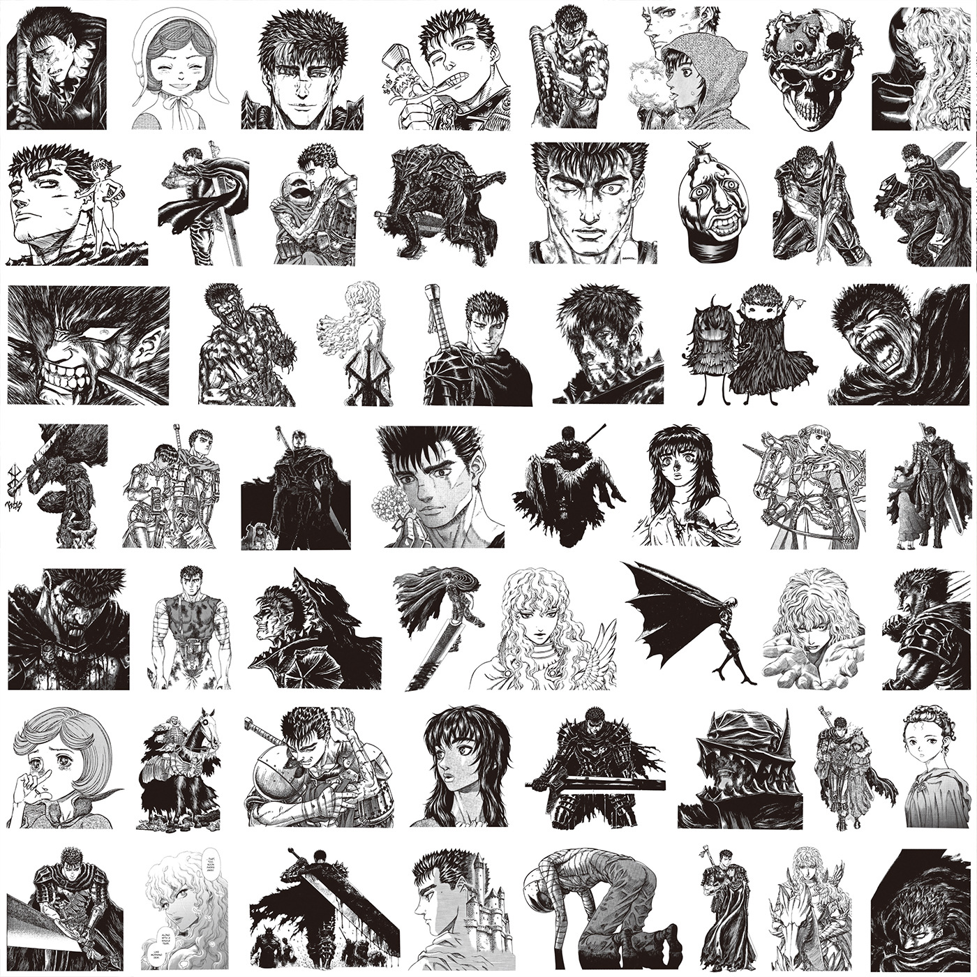 AliExpress 82PCS Berserk Guts Casca Cartoon Stickers Guts DIY Diary Phone Case Handmade Scrapbook Aesthetic Stickers, view 3