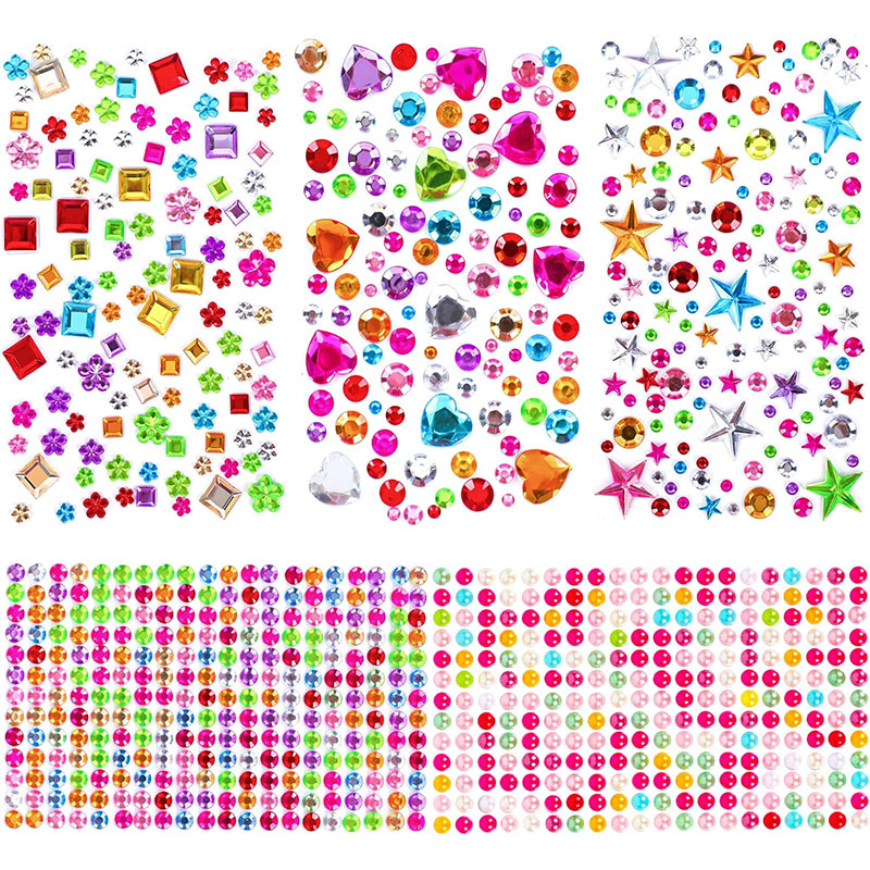 AliExpress 880-Piece Self-Adhesive Acrylic Gem Stickers