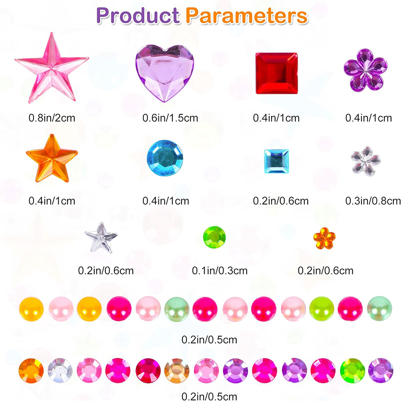 AliExpress 880-Piece Self-Adhesive Acrylic Gem Stickers, view 2