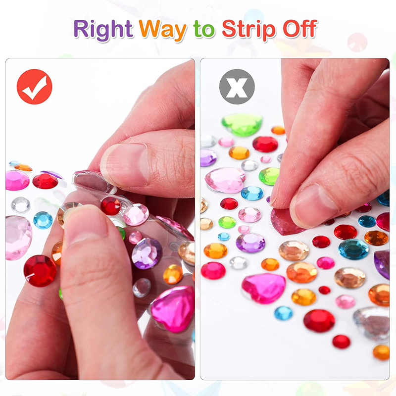 AliExpress 880-Piece Self-Adhesive Acrylic Gem Stickers, view 3
