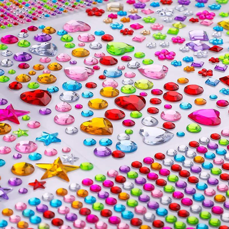 AliExpress 880-Piece Self-Adhesive Acrylic Gem Stickers, view 4