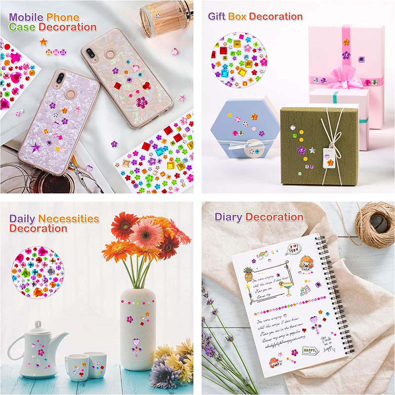 AliExpress 880-Piece Self-Adhesive Acrylic Gem Stickers, view 5