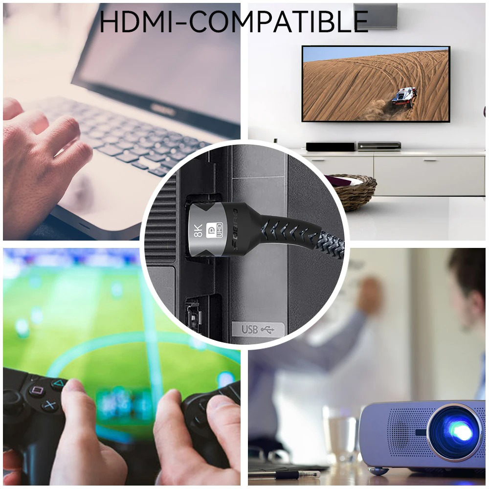 AliExpress 8K HDMI-Compatible Cable 4K@120Hz 8K@60Hz HDMI 2.1 Cable 48Gbps Adapter For RTX 3080 EARC HDR Video Cable PC Laptop TV Box PS5, view 4