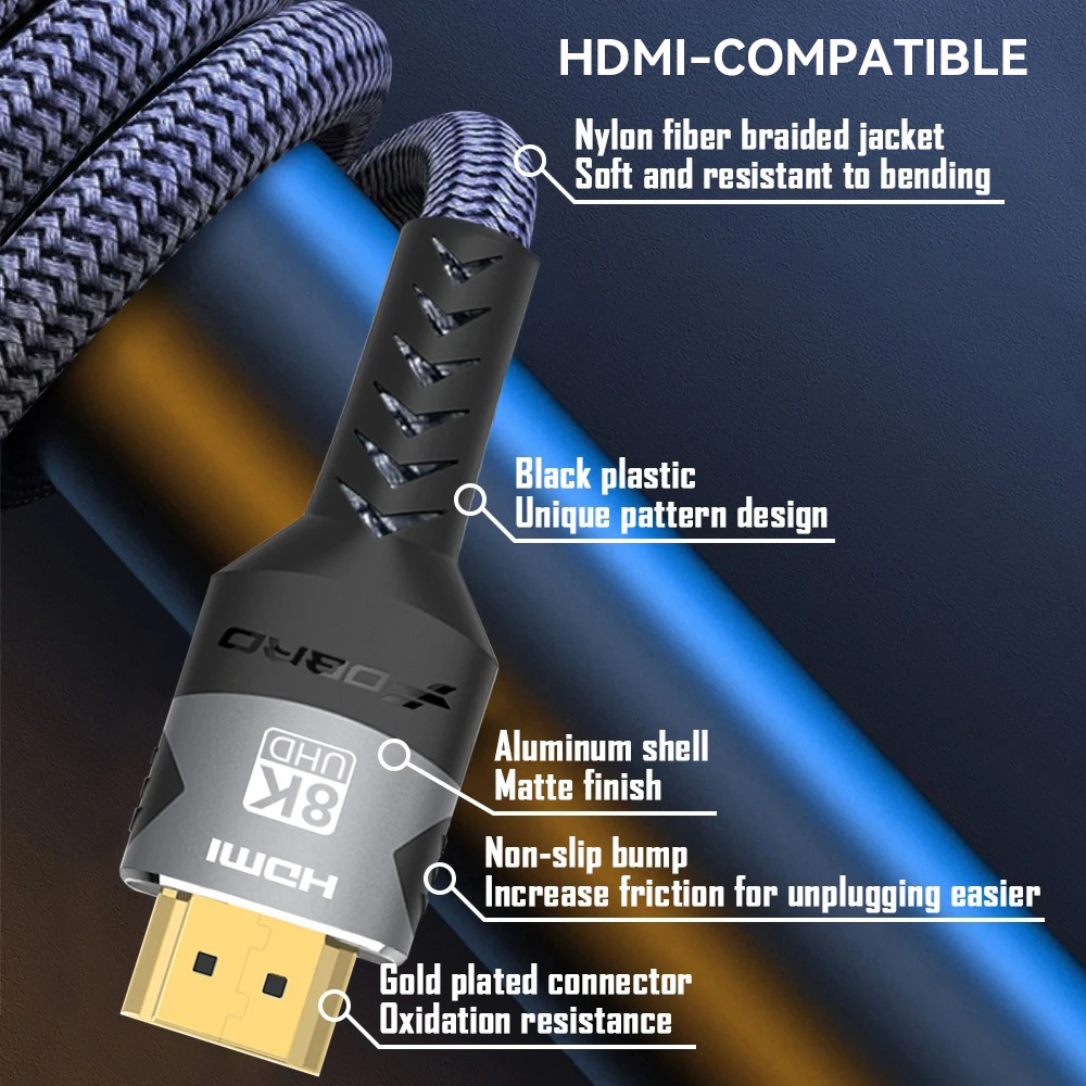 AliExpress 8K HDMI-Compatible Cable 4K@120Hz 8K@60Hz HDMI 2.1 Cable 48Gbps Adapter For RTX 3080 EARC HDR Video Cable PC Laptop TV Box PS5, view 5