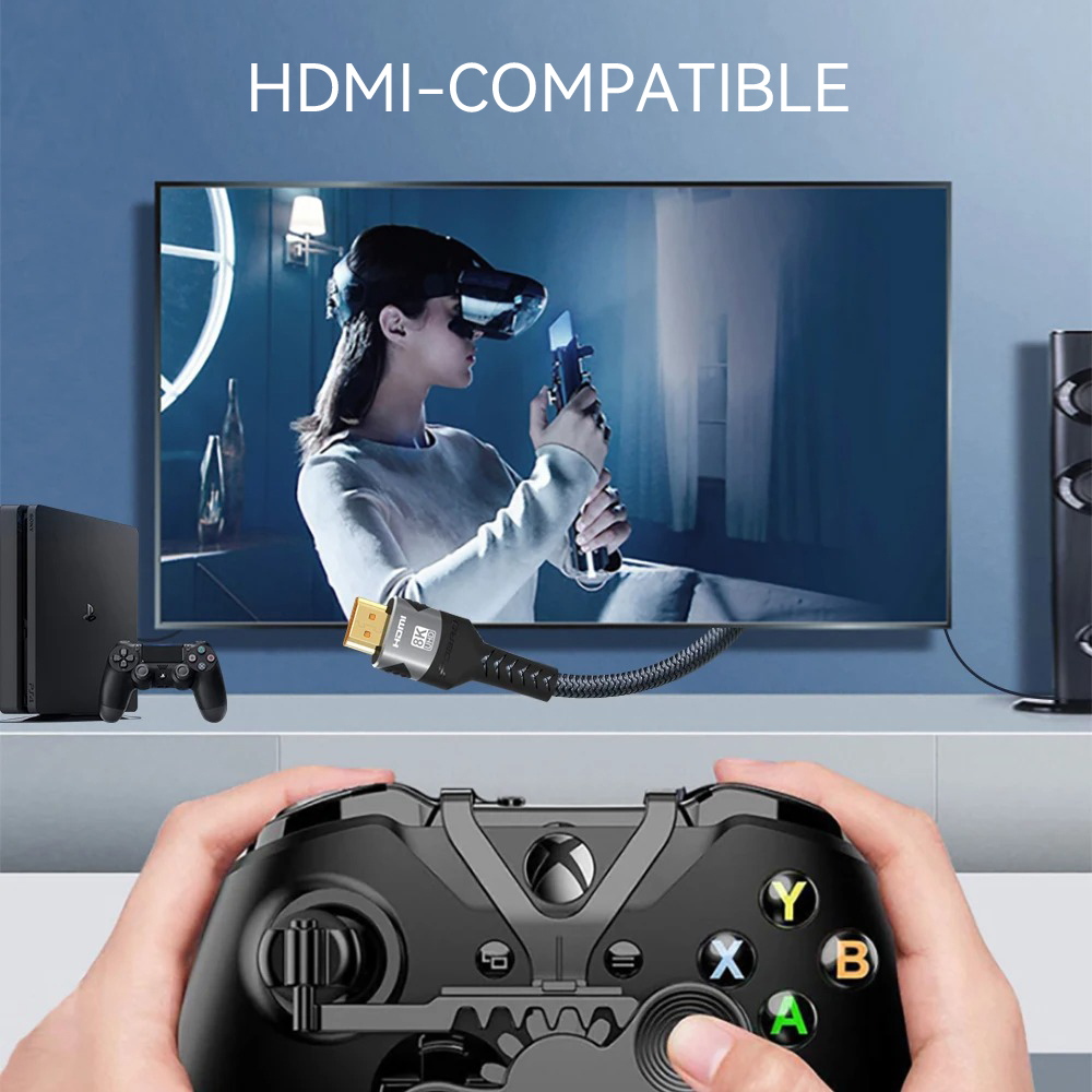 AliExpress 8K HDMI-Compatible Cable 4K@120Hz 8K@60Hz HDMI 2.1 Cable 48Gbps Adapter For RTX 3080 EARC HDR Video Cable PC Laptop TV Box PS5, view 6