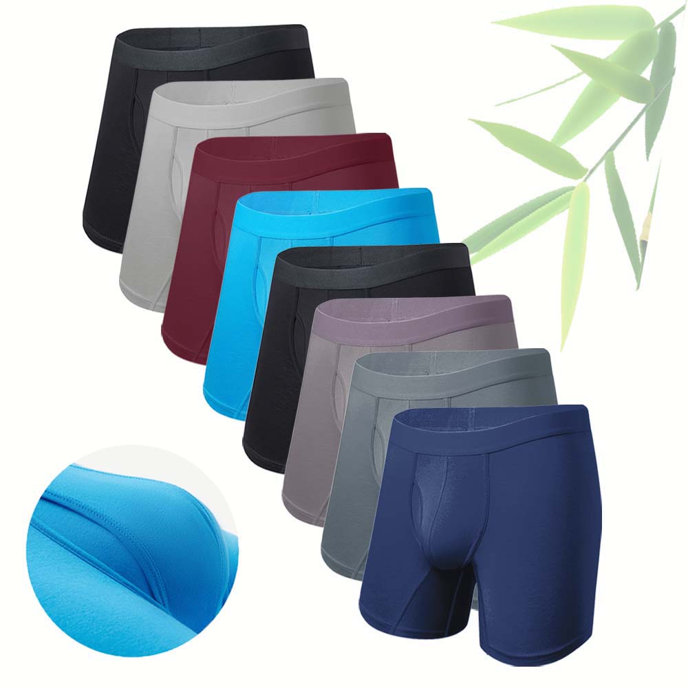 AliExpress 8Pcs Bamboo Fiber Boxers Man Breathable Long Boxer Soft Touch Men's Clothing U Convex Male Underpants Anti-Curling Underwear Man