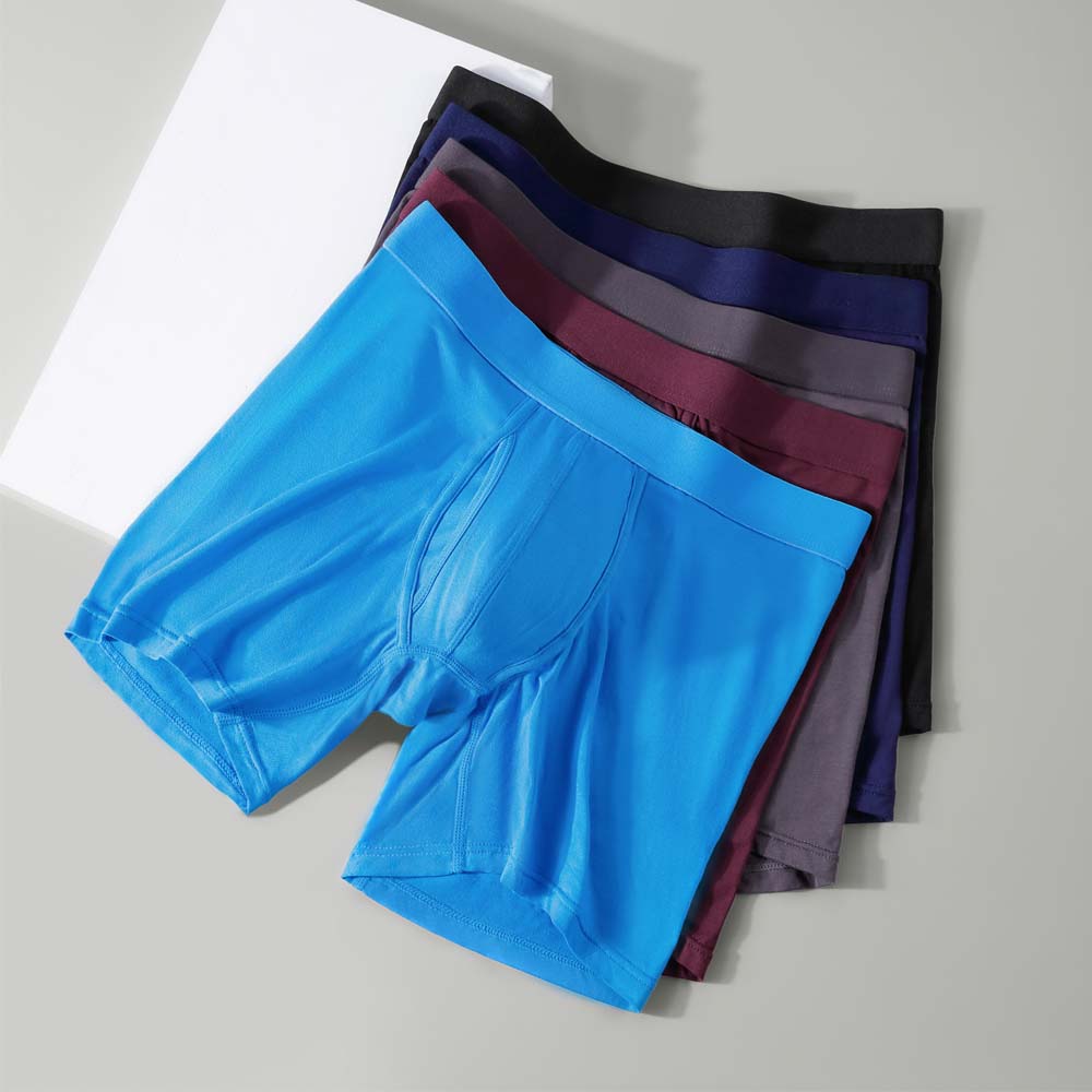 AliExpress 8Pcs Bamboo Fiber Boxers Man Breathable Long Boxer Soft Touch Men's Clothing U Convex Male Underpants Anti-Curling Underwear Man, view 2