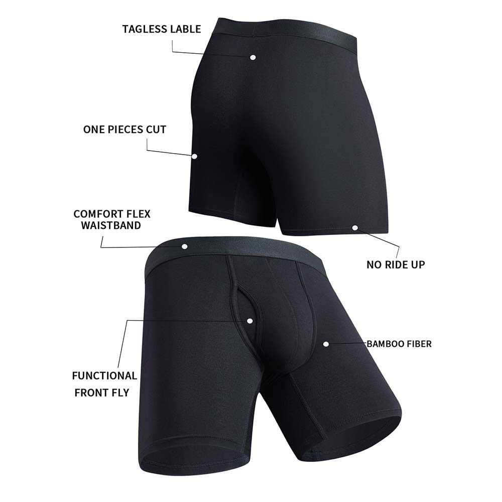 AliExpress 8Pcs Bamboo Fiber Boxers Man Breathable Long Boxer Soft Touch Men's Clothing U Convex Male Underpants Anti-Curling Underwear Man, view 4