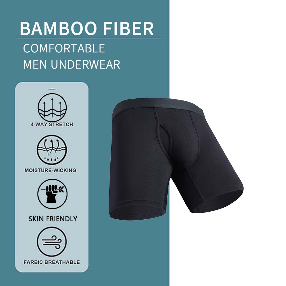 AliExpress 8Pcs Bamboo Fiber Boxers Man Breathable Long Boxer Soft Touch Men's Clothing U Convex Male Underpants Anti-Curling Underwear Man, view 3