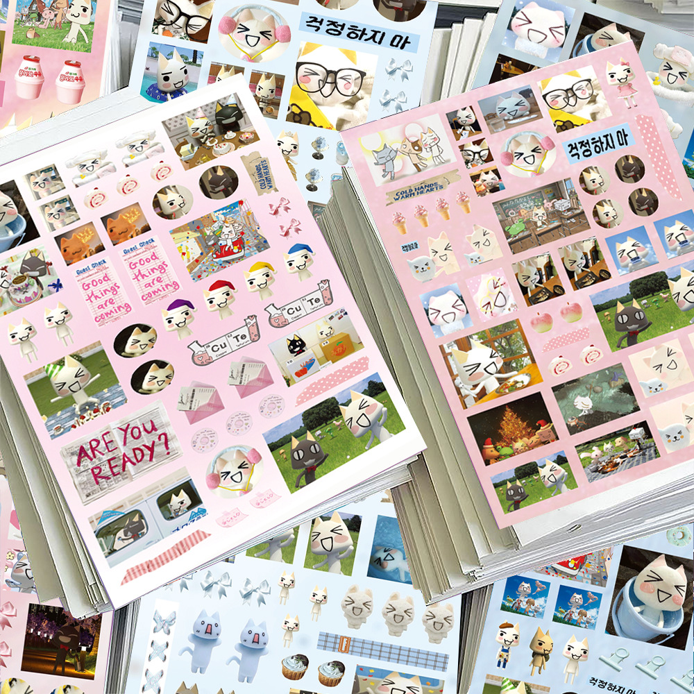 AliExpress 8PCS Cartoon Doro Cat Cute Stickers Inoue Toro Sticker Luggage Suitcase Skateboard Phone Hand Account Graffiti Decals Gift Toy