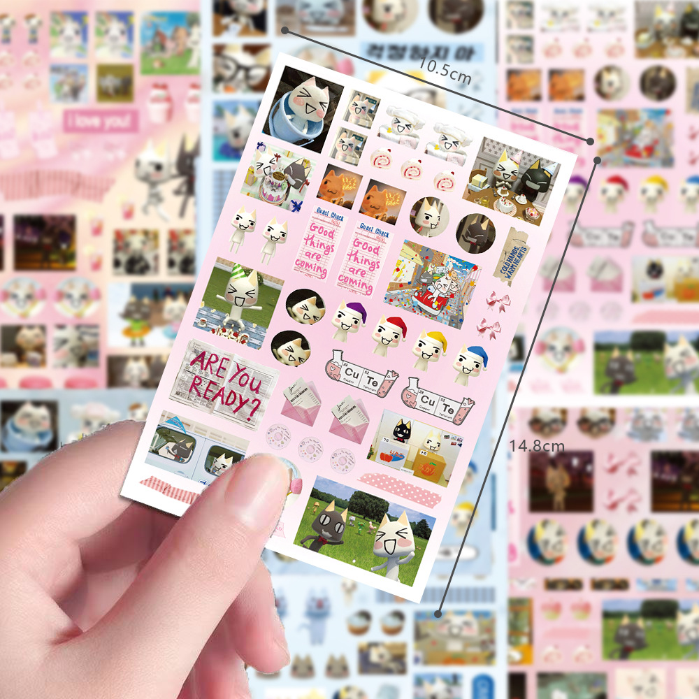 AliExpress 8PCS Cartoon Doro Cat Cute Stickers Inoue Toro Sticker Luggage Suitcase Skateboard Phone Hand Account Graffiti Decals Gift Toy, view 4