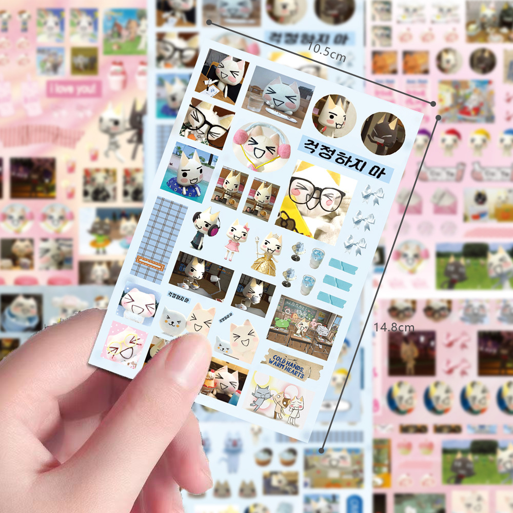 AliExpress 8PCS Cartoon Doro Cat Cute Stickers Inoue Toro Sticker Luggage Suitcase Skateboard Phone Hand Account Graffiti Decals Gift Toy, view 6