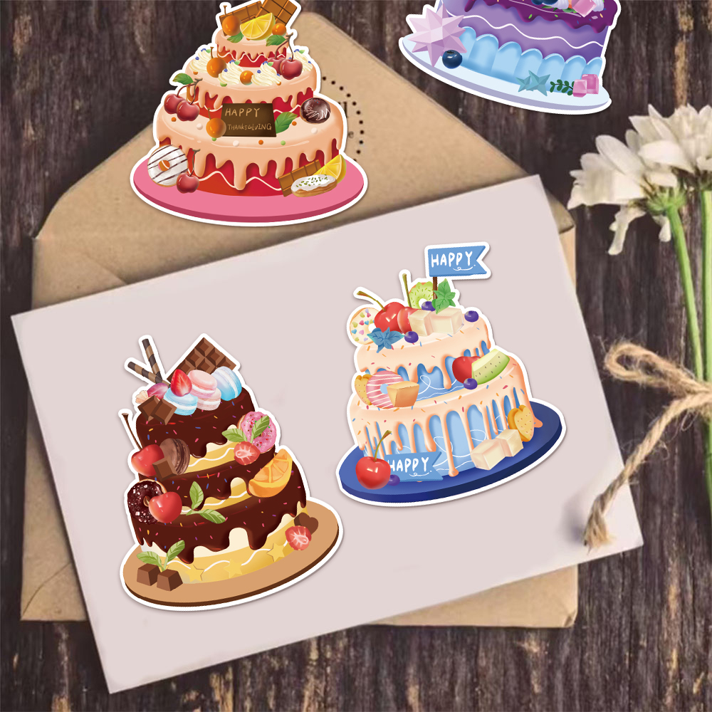 AliExpress 8PCS Creative New Cake Wishes Come True Puzzle Stickers Assembly Puzzle DIY Cartoon Stickers Puzzle 2026 Stationery Food Sticker, view 5