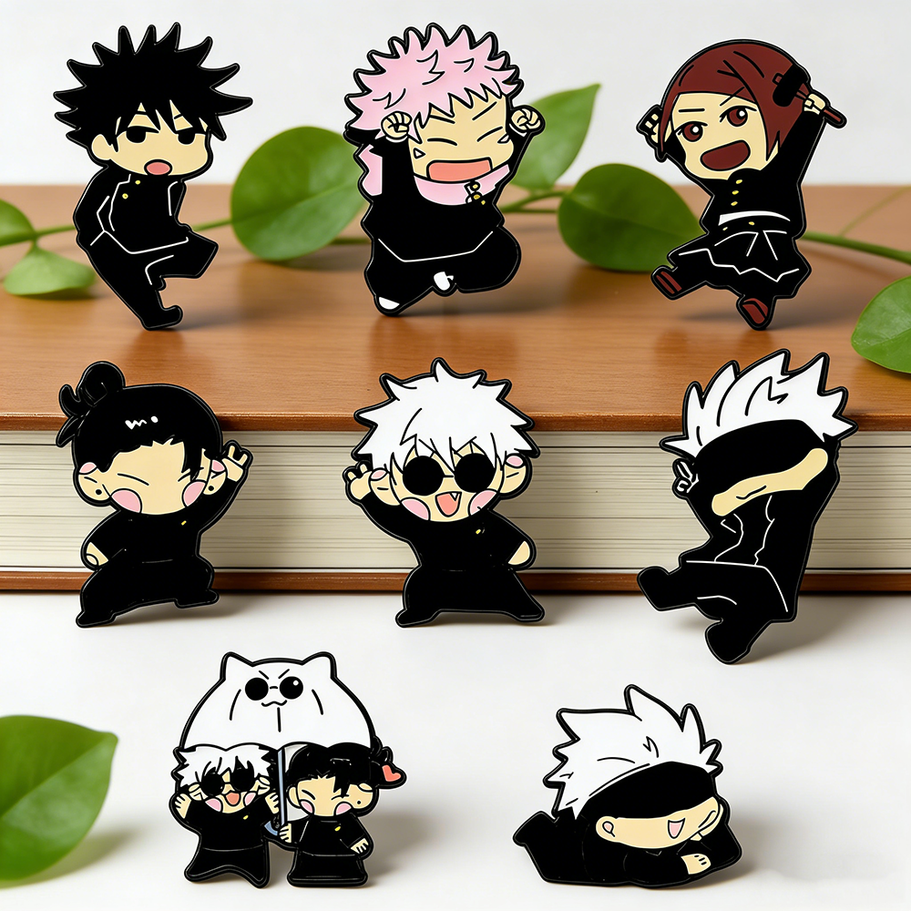 AliExpress 8pcs Itadori Yuji Enamel Pin Set Cartoon Character Brooch Creative Metal Badge Jewelry for Clothing Backpack Souvenir Gift