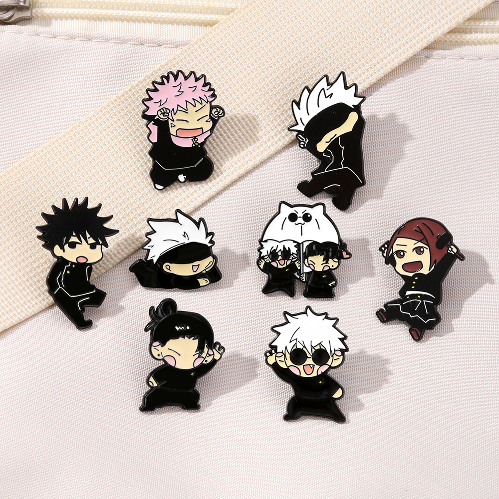 AliExpress 8pcs Itadori Yuji Enamel Pin Set Cartoon Character Brooch Creative Metal Badge Jewelry for Clothing Backpack Souvenir Gift, view 2