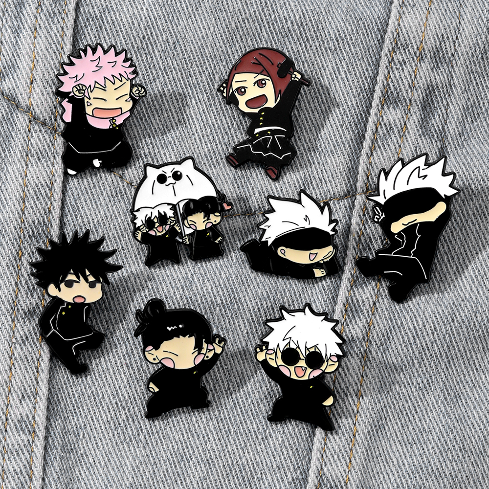 AliExpress 8pcs Itadori Yuji Enamel Pin Set Cartoon Character Brooch Creative Metal Badge Jewelry for Clothing Backpack Souvenir Gift, view 3