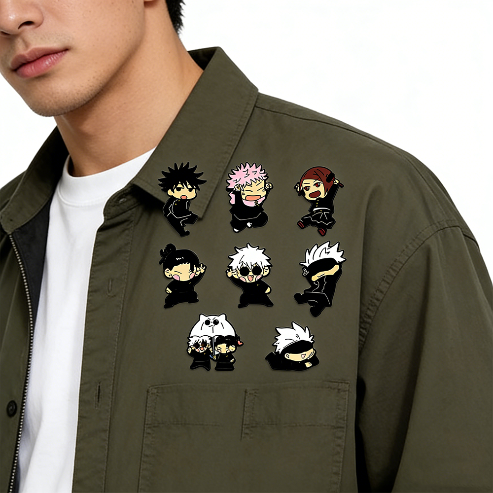 AliExpress 8pcs Itadori Yuji Enamel Pin Set Cartoon Character Brooch Creative Metal Badge Jewelry for Clothing Backpack Souvenir Gift, view 4