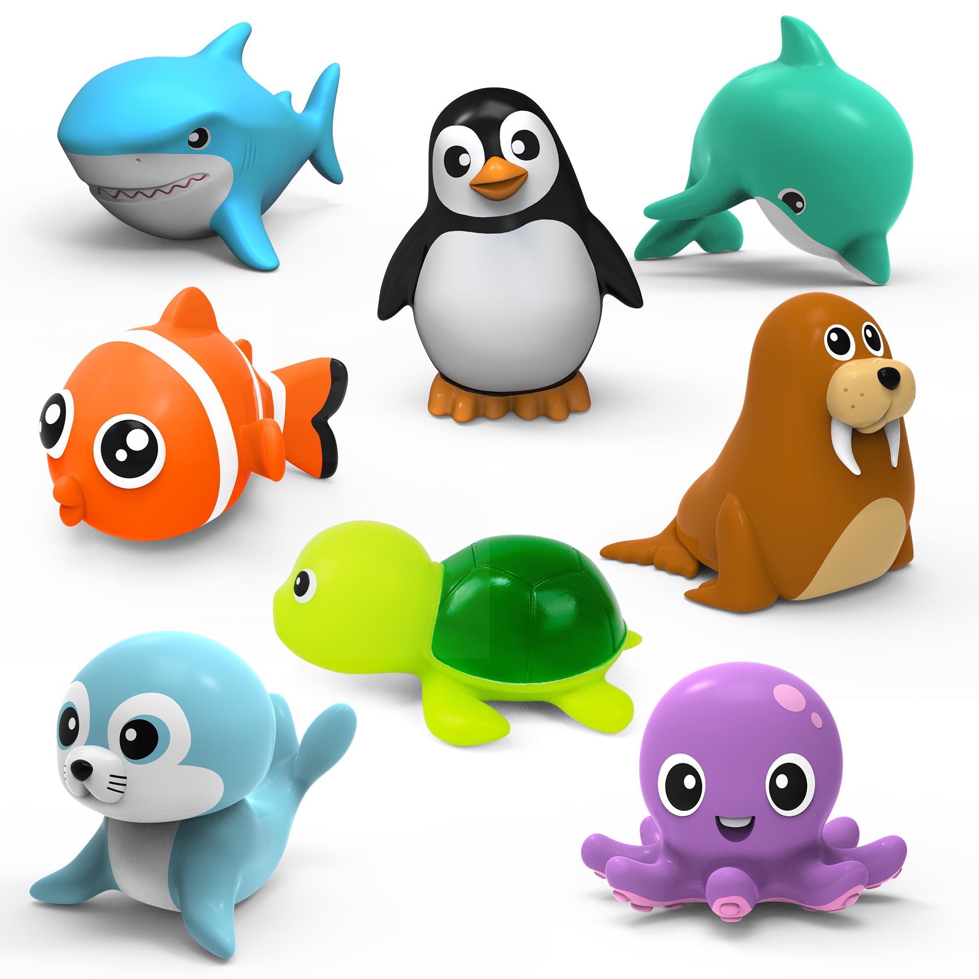 AliExpress 8pcs Mold-Resistant Sea Animal Bathtub Shower Toys Bathing Water Play Clockwork Toy for Kids Birthday Gifts