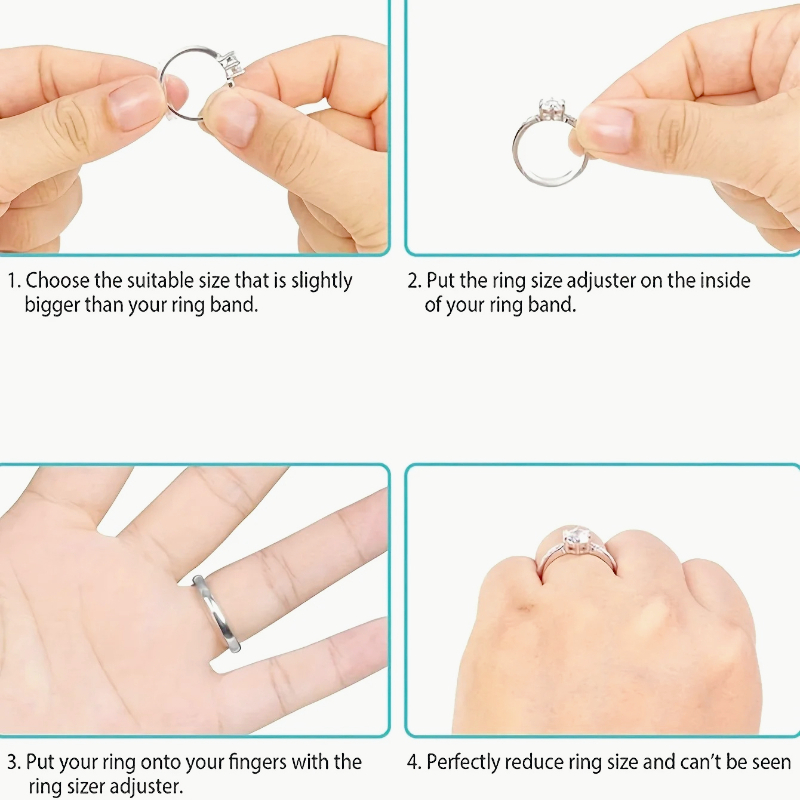 AliExpress 8-Piece Transparent Ring Size Adjuster Set, view 5