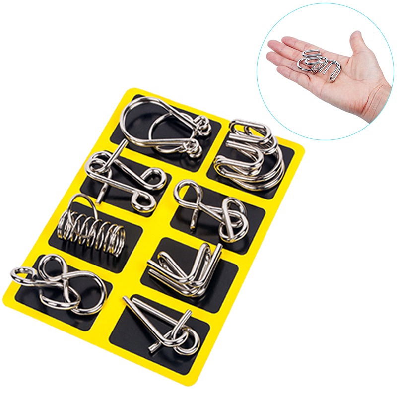 AliExpress 8Pcs/Set Metal Montessori Puzzle Wire IQ Mind Brain Teaser Puzzles Adults Interactive Game Reliever Educational Toys