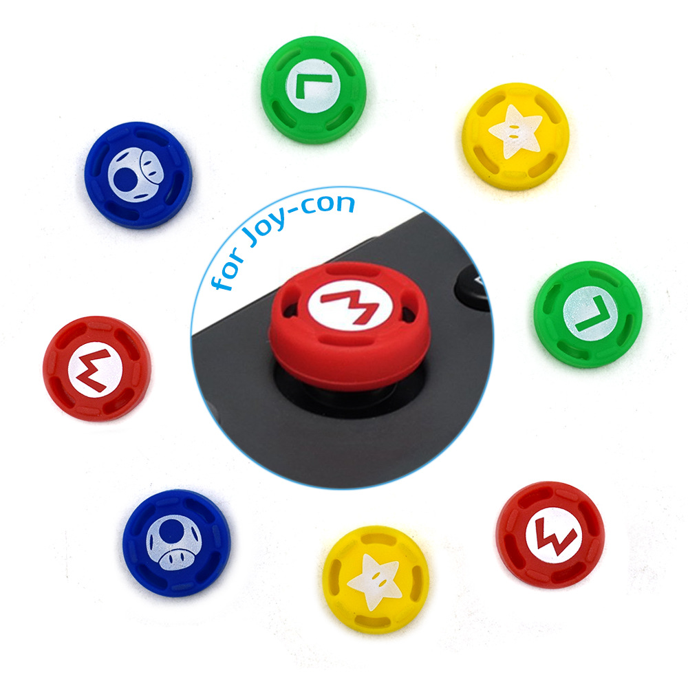 AliExpress 8pcs Soft Silicone Cute Cartoon Thumb Stick Grips Cap For Switch Oled Joy Con Controller NS Lite Joystick Cover Protector, view 2