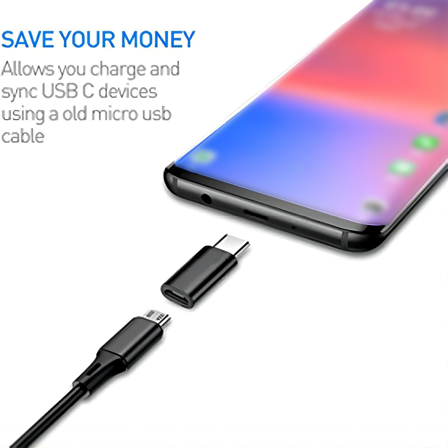 AliExpress 8pcs USB to USB C Adapter, USB Type C Female to USB Adapter, Micro USB to USB C Female Male Converter Connector, for Laptop Car, view 5